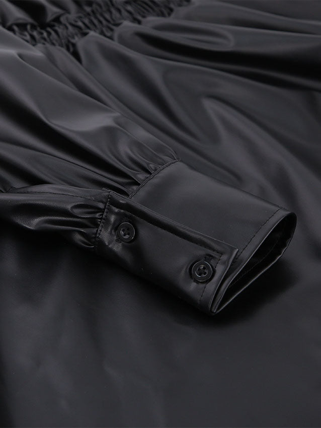 Cinched Waist High-Waisted Long Sleeve Dress