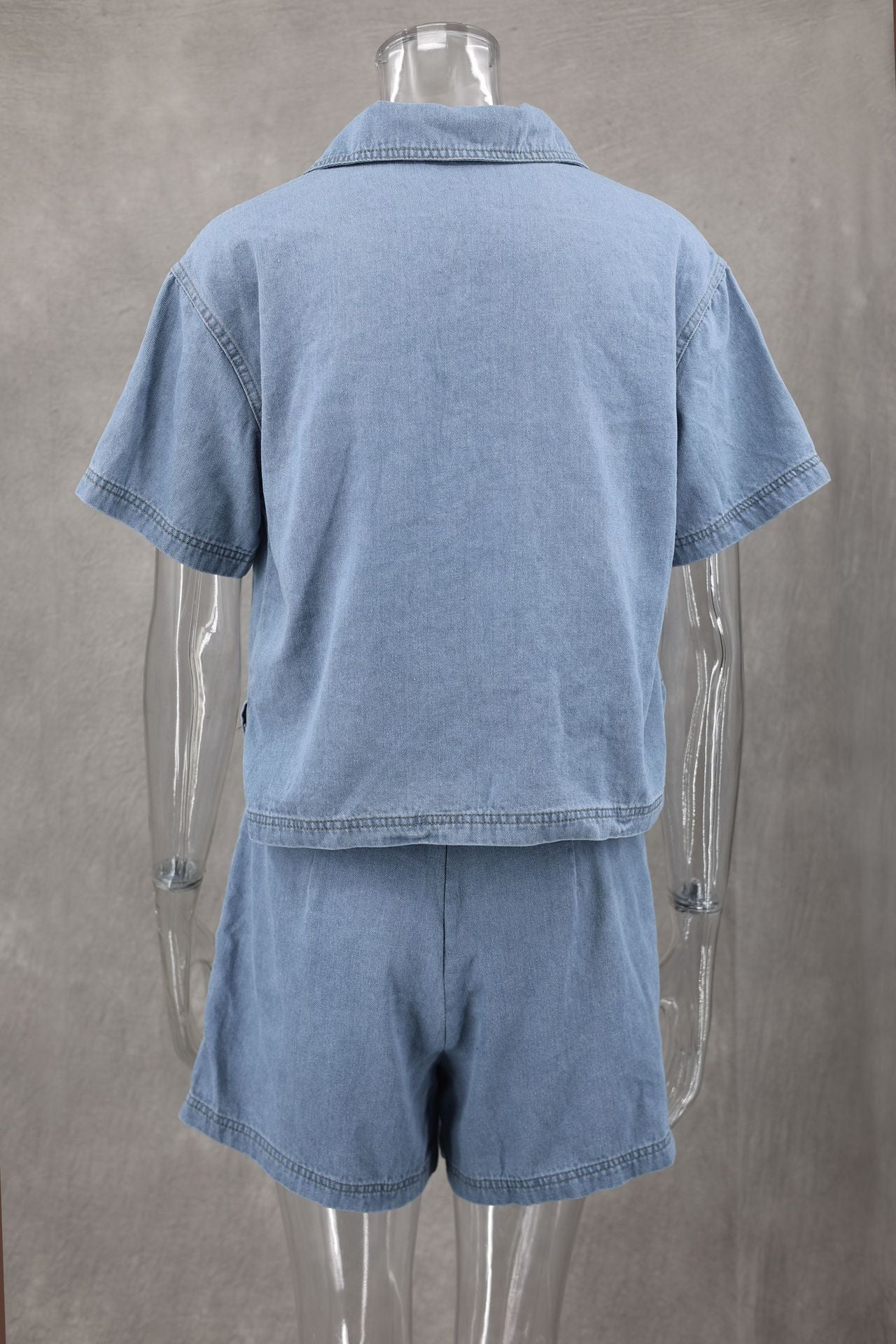 Denim Shirt and Skort Set