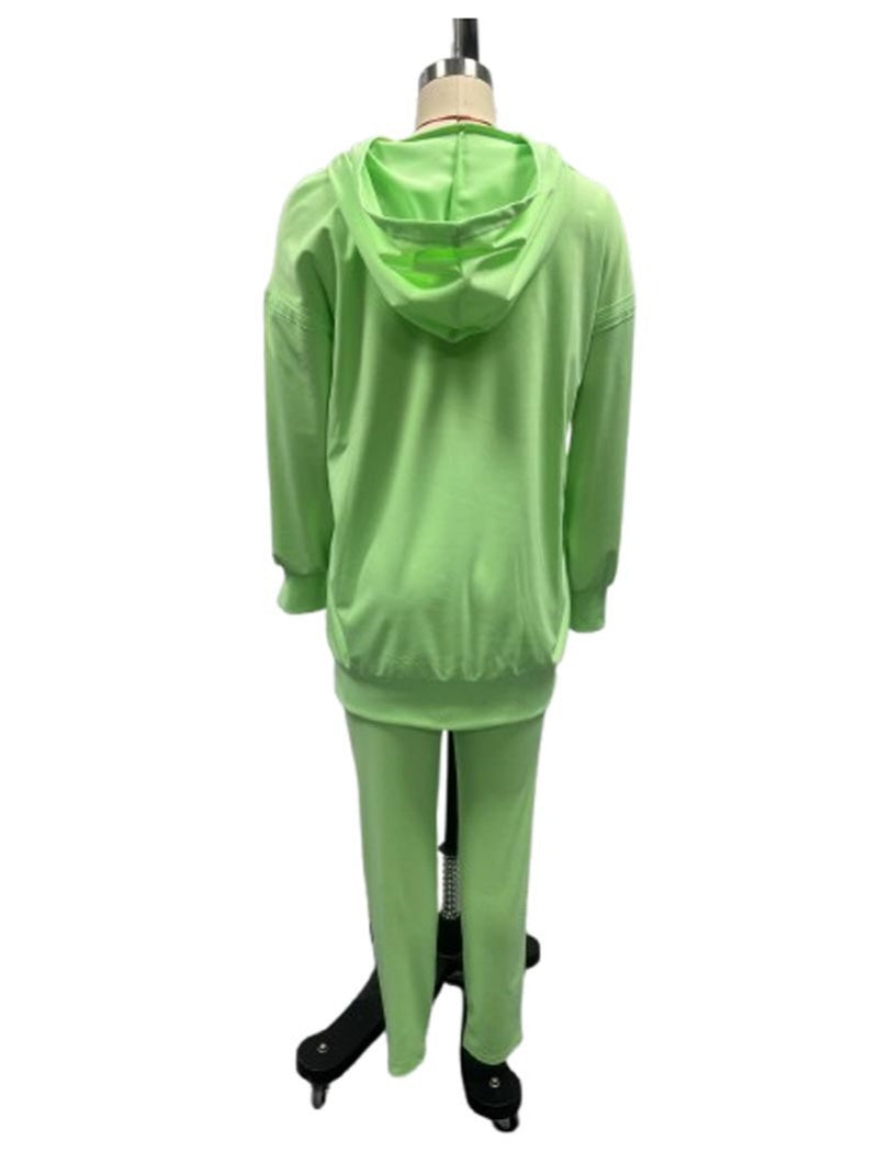 Solid Hoodie and Leggings Set