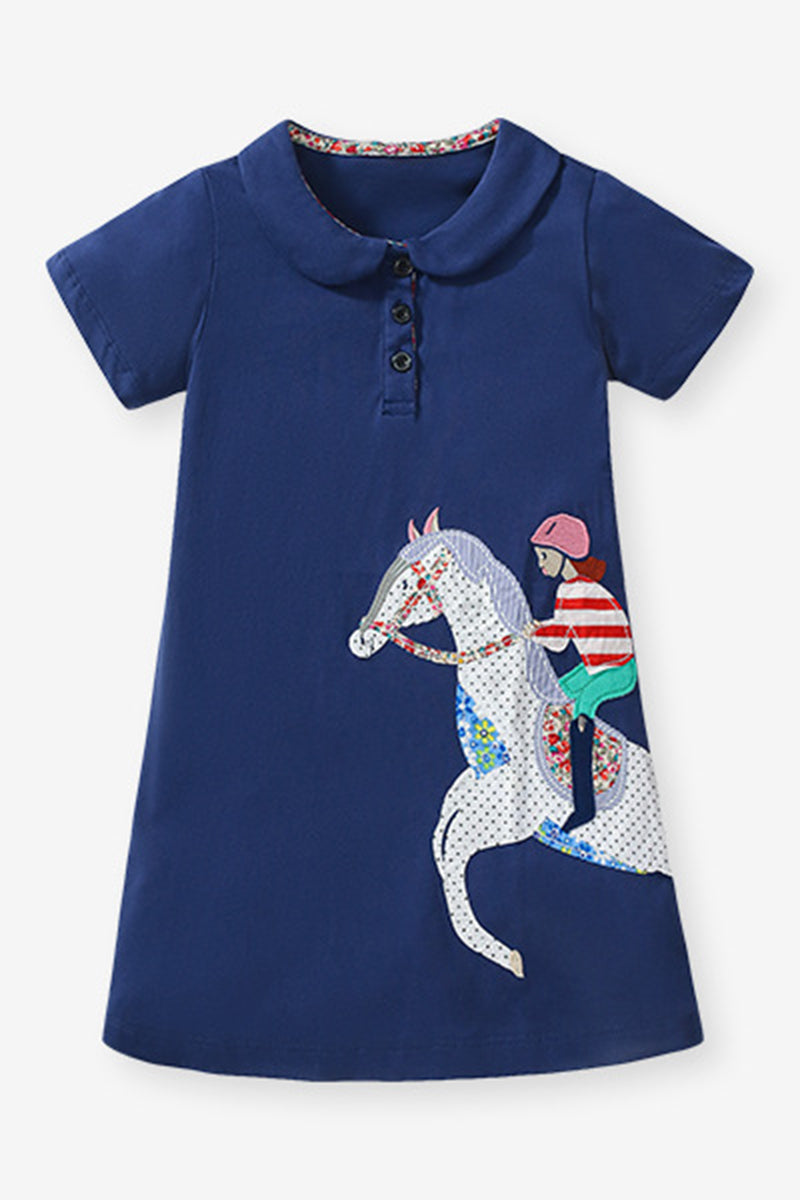 Horse Print Polo Dress (Kids)