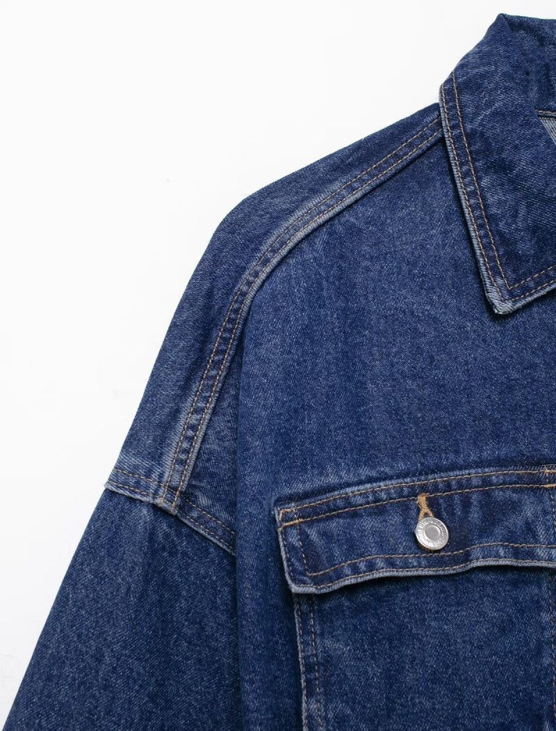 Belted Oversized Denim Jacket