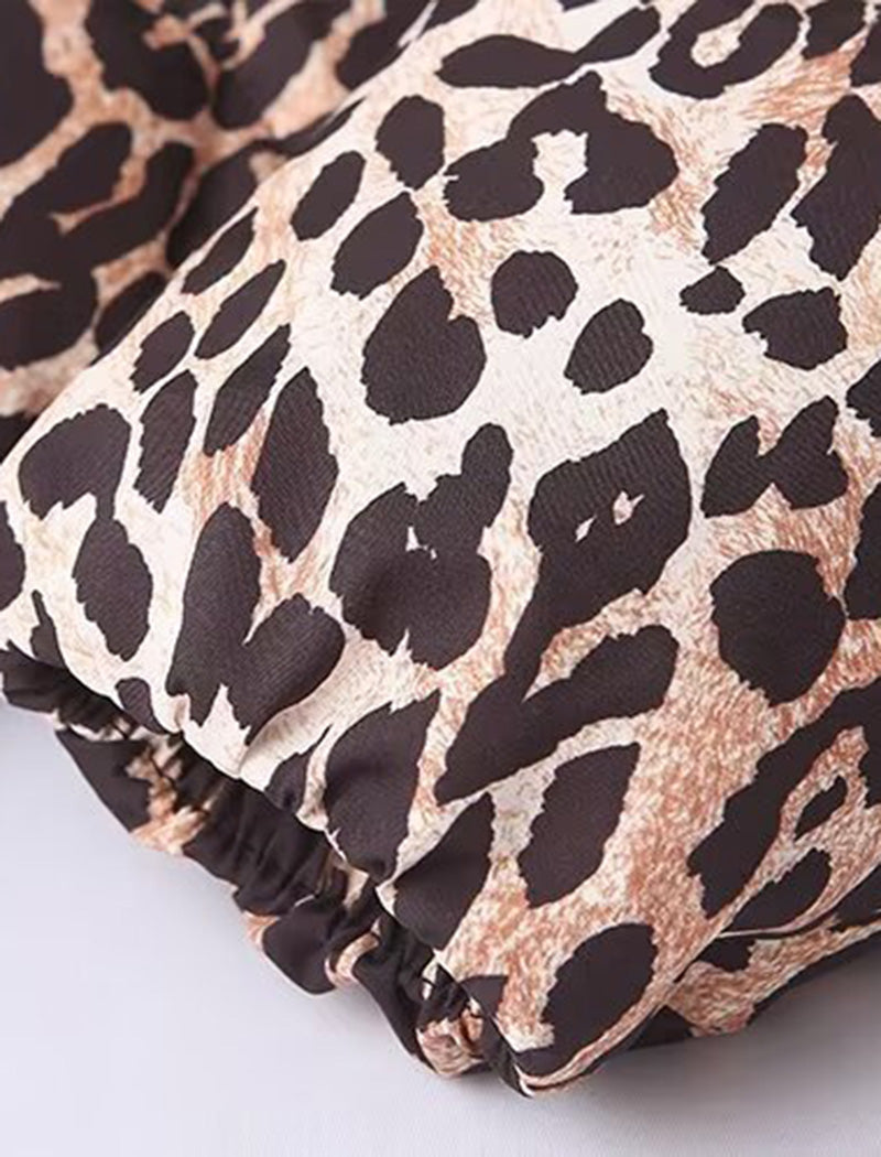 Cozy Leopard Print Puffer Jacket