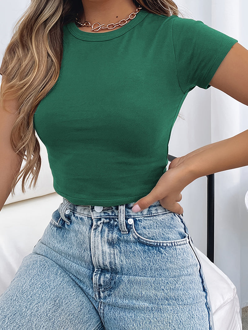 Solid Cropped Tee
