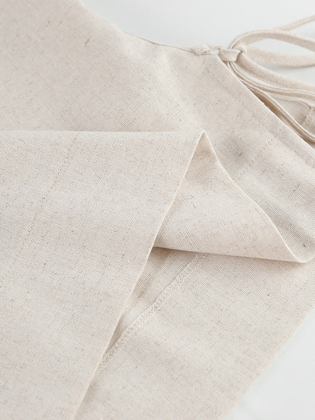 Side-Tie Cropped Top and Wide-Leg Pants Set