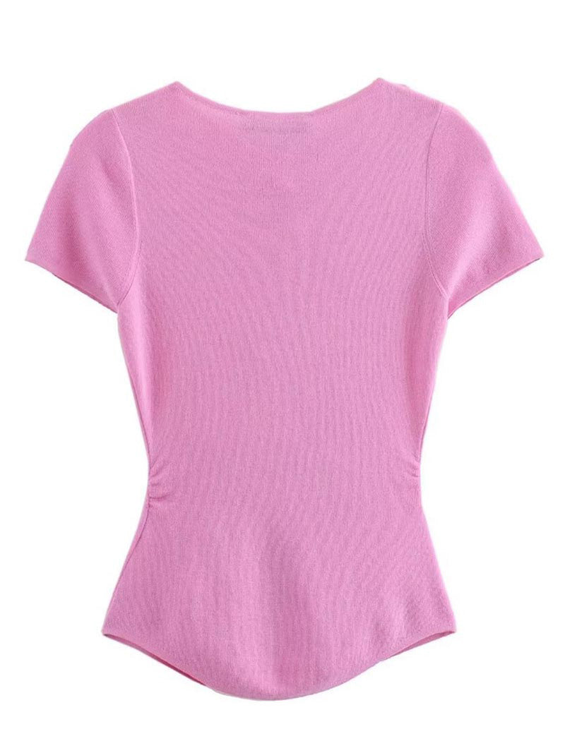 Ruched Button-Up Top