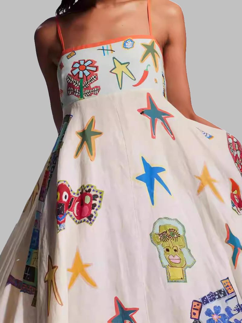 Graphic Colorblock Cami Maxi Dress