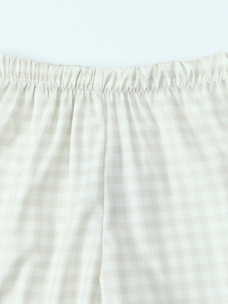 Gingham Side-Bow Pants