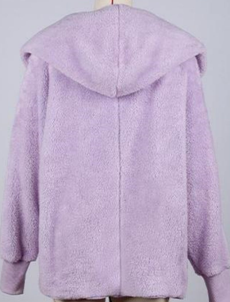No-Button Double-Sided Fleece Cardigan
