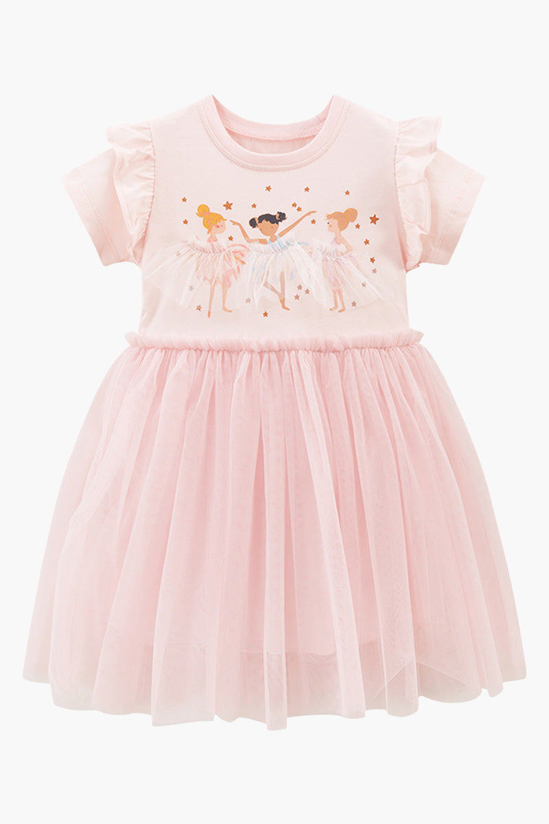Ballet Print Ruffle Dress (Kids)
