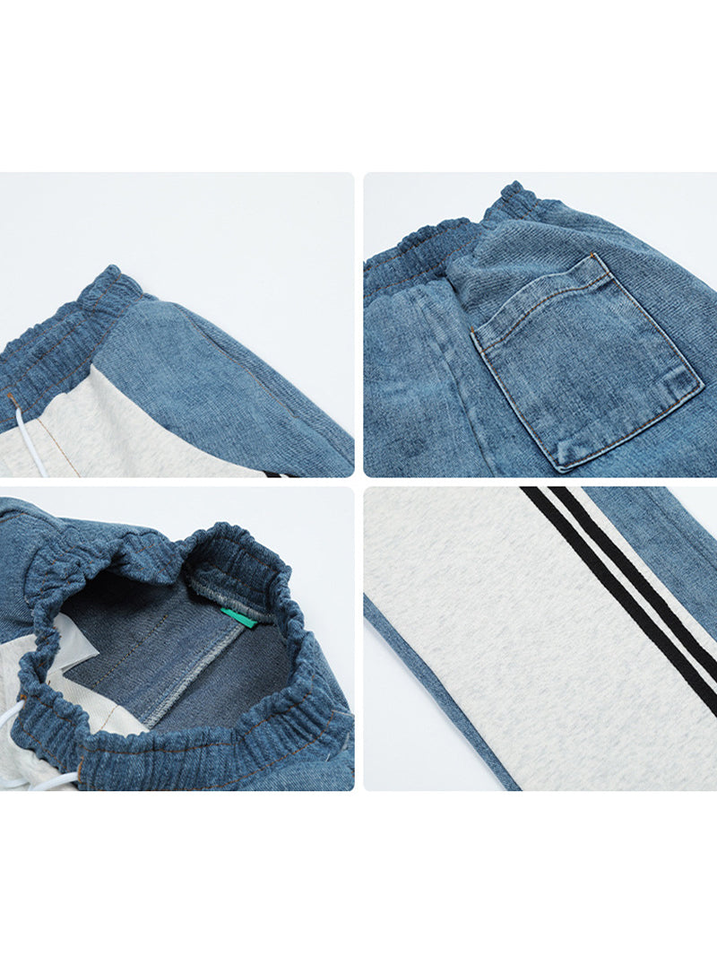 Colorblock Striped Drawstring Pants