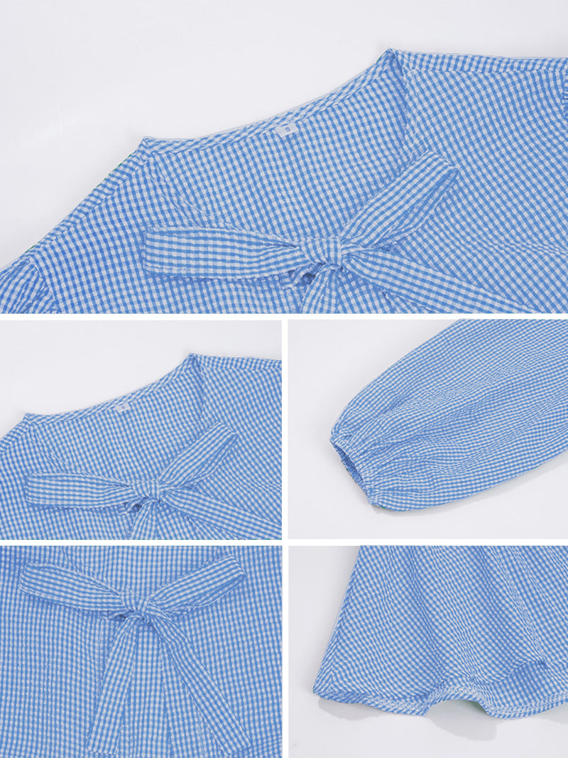 Solid Bow-Tie Peplum Blouse