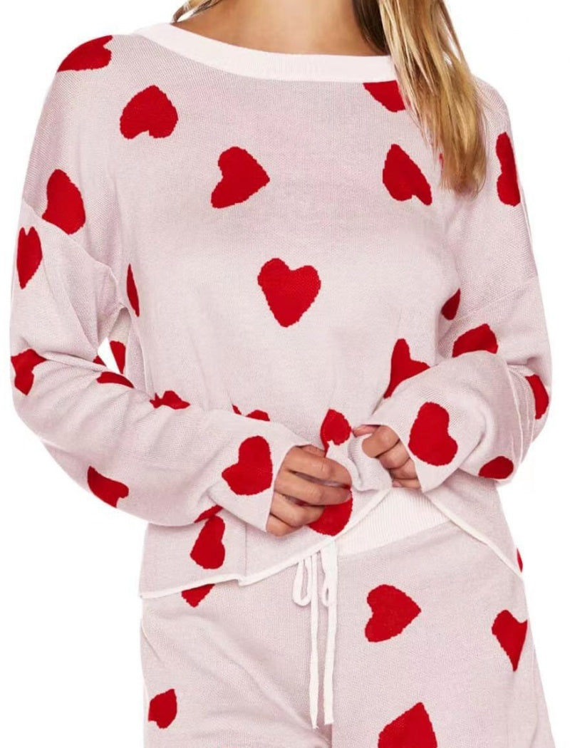 Heart Print Lounge Set