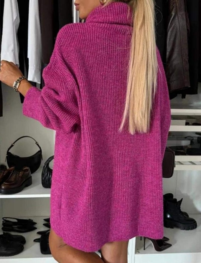 Oversized Turtleneck Knit Sweater