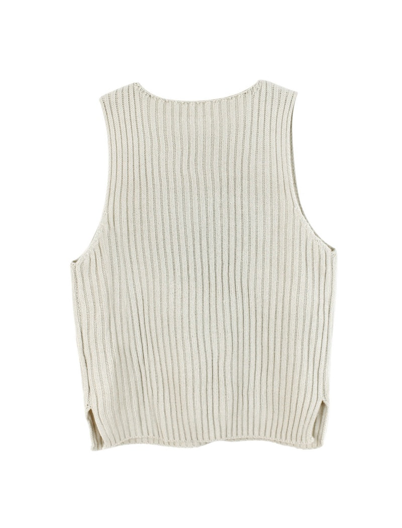 Knit Sleeveless Flag Graphic Top