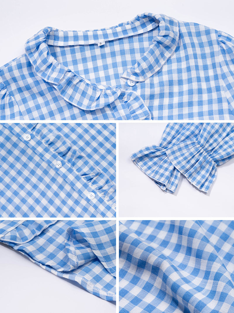 Ruffled Gingham Blouse