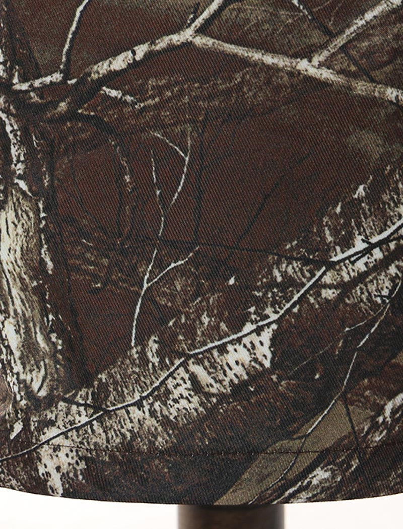 Camouflage Print High-Waisted Midi Skirt