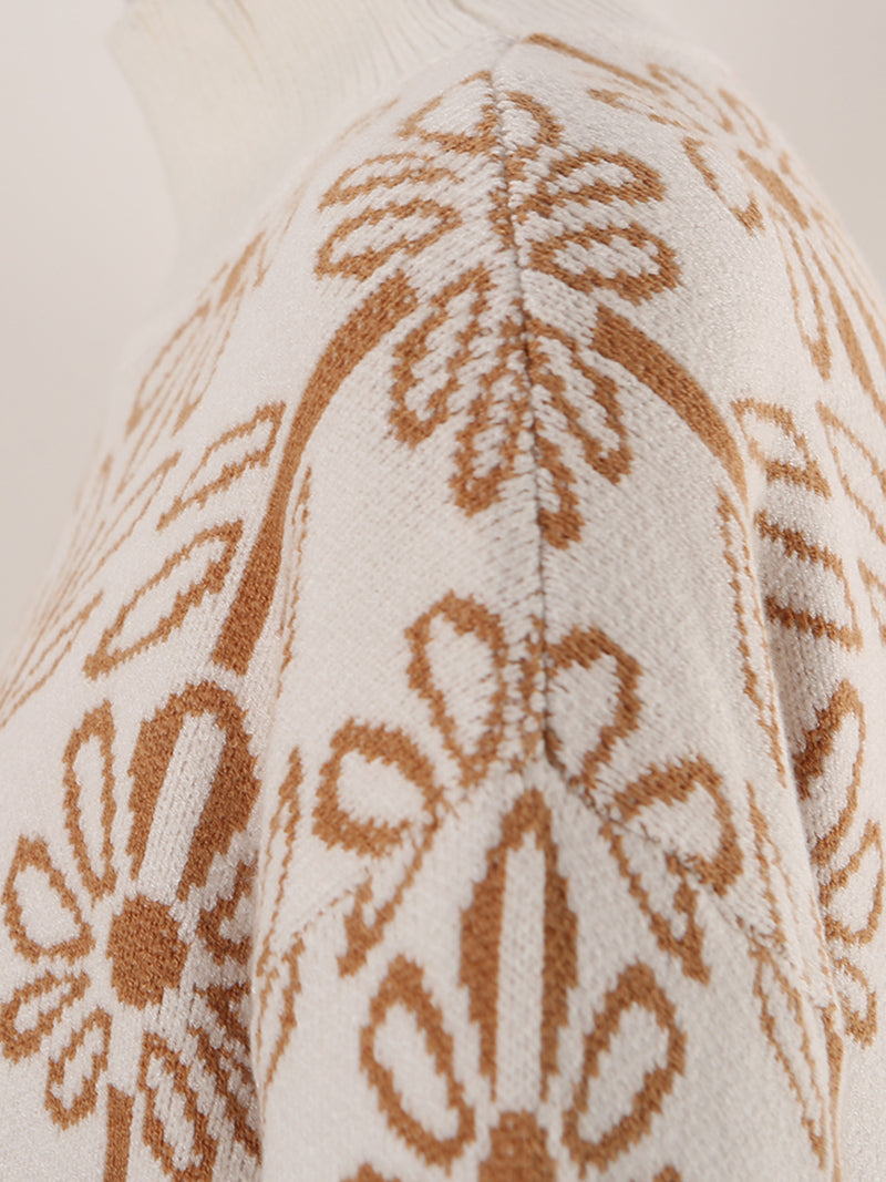 Floral Mock Neck Sweater