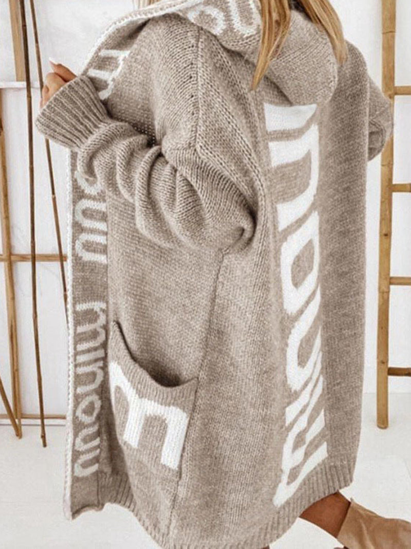 Graphic Print Longline Cardigan