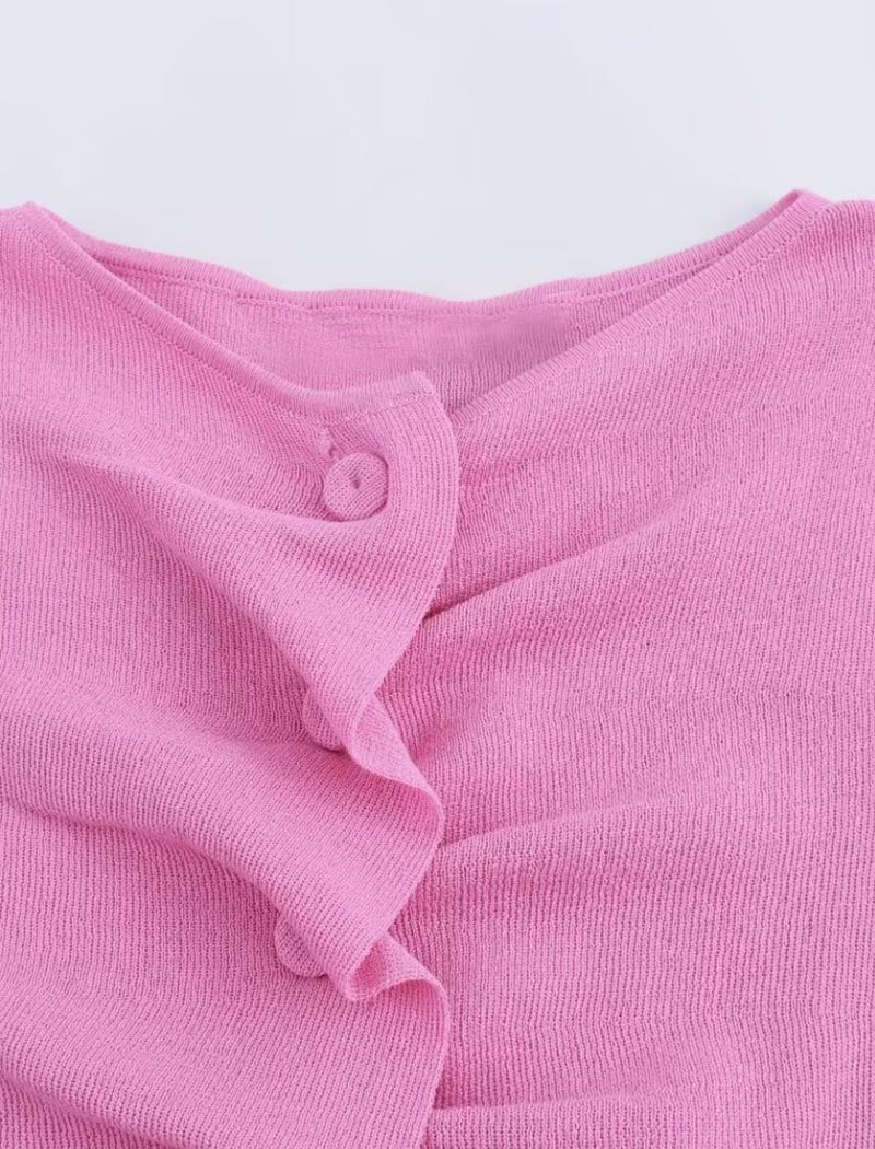 Ruched Button-Up Top