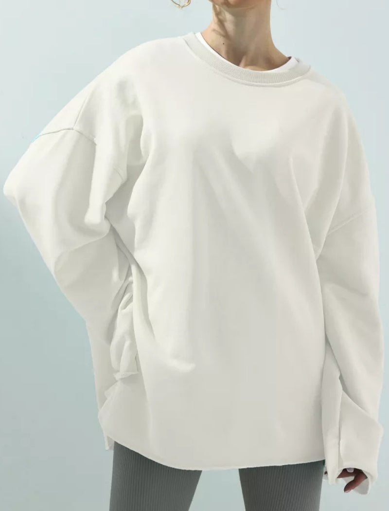 Oversized Long-Sleeves Round Neck Top