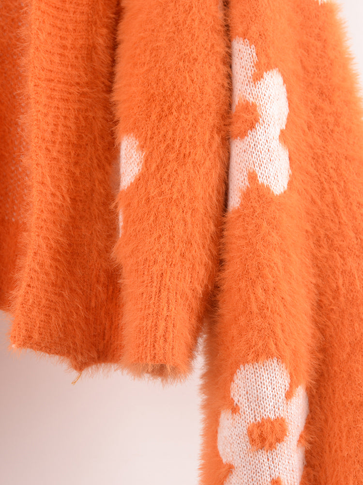 Floral Open-Front Cardigan