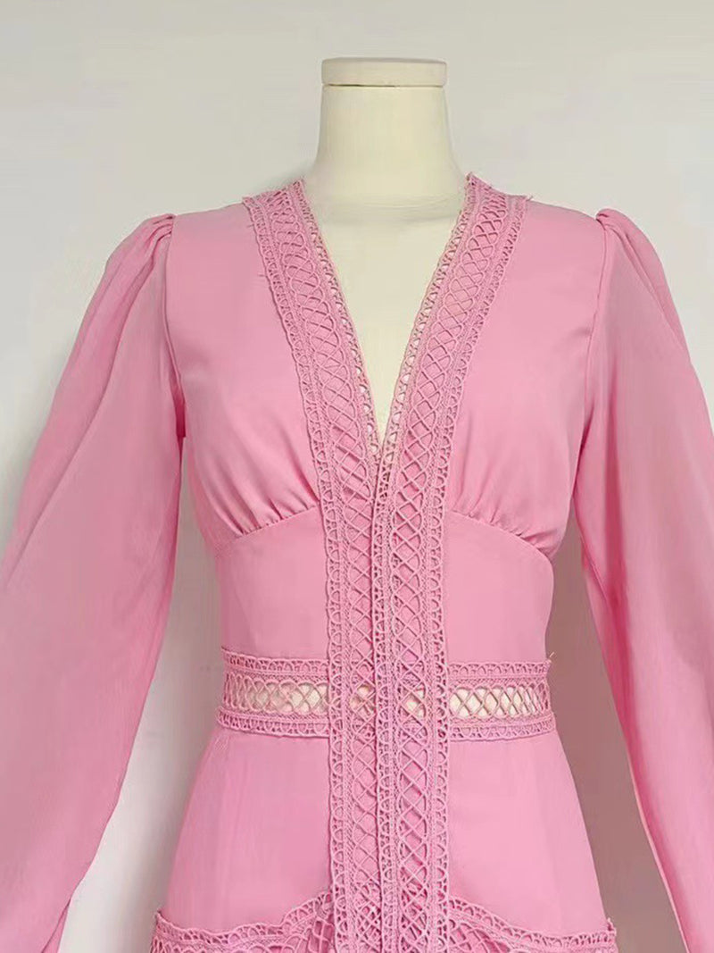 Solid Tiered Slit Maxi Dress