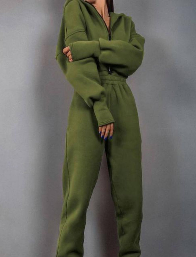 Relaxed Fit Hooded Jumpsuit