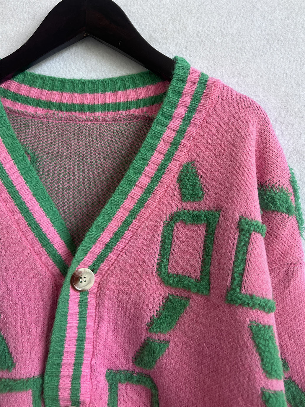 Graphic Button Cardigan