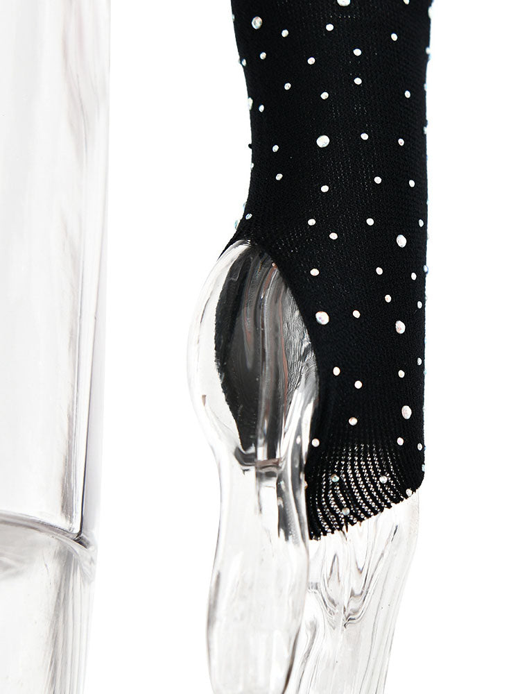 Sheer Mesh Rhinestone Bodysuit