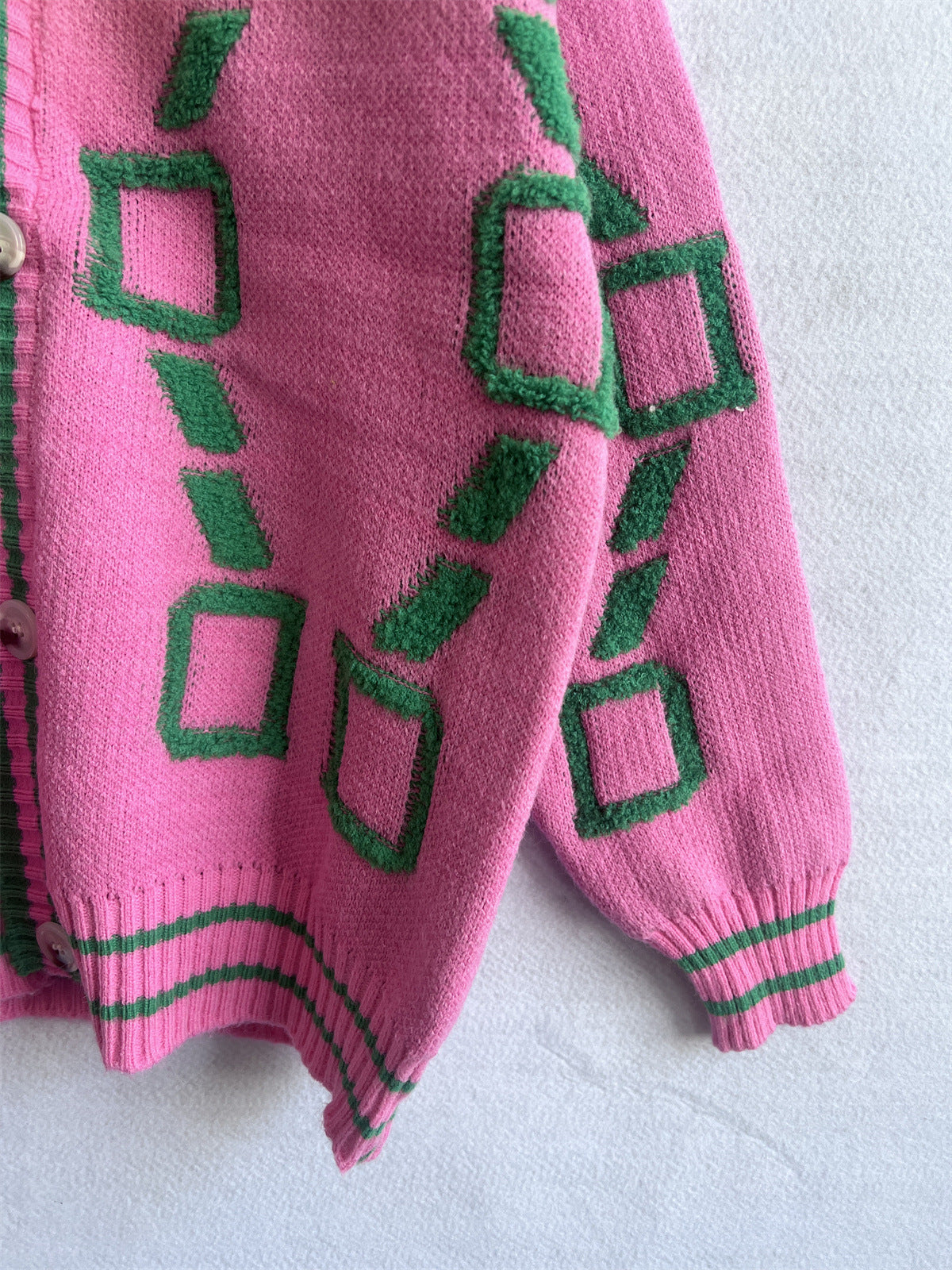 Graphic Button Cardigan