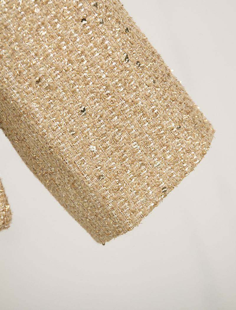 Sequin Stand-Collar Loose Jacket