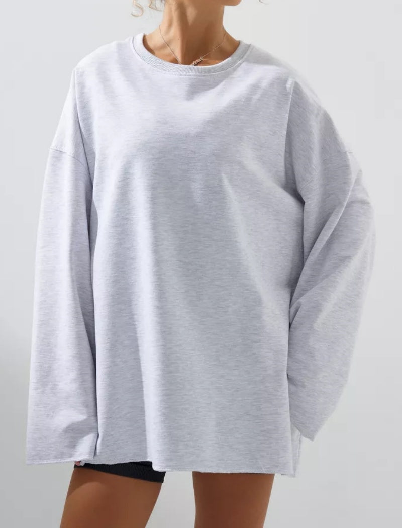 Oversized Long-Sleeves Round Neck Top