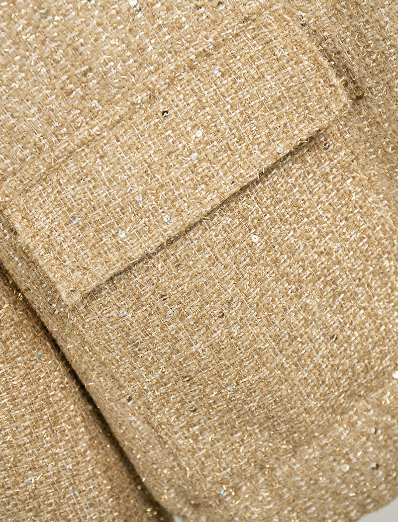 Sequin Stand-Collar Loose Jacket