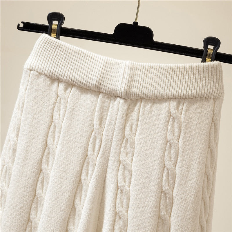 Textured Wide-Leg Pants