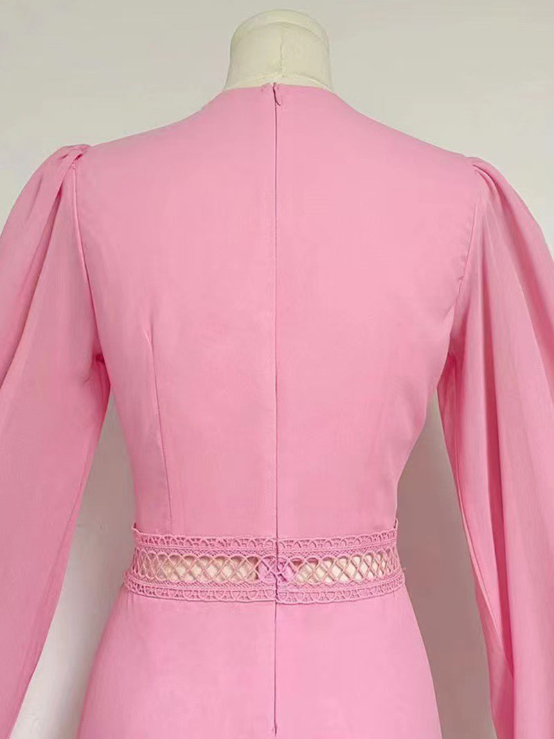 Solid Tiered Slit Maxi Dress