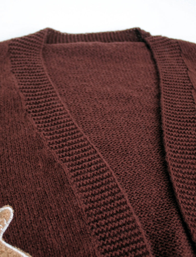 Gingerbread Applique Cardigan