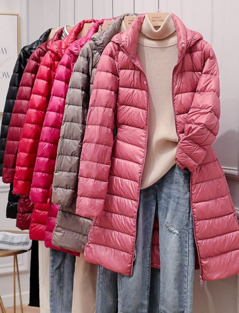 Long Hooded Quilted Coat