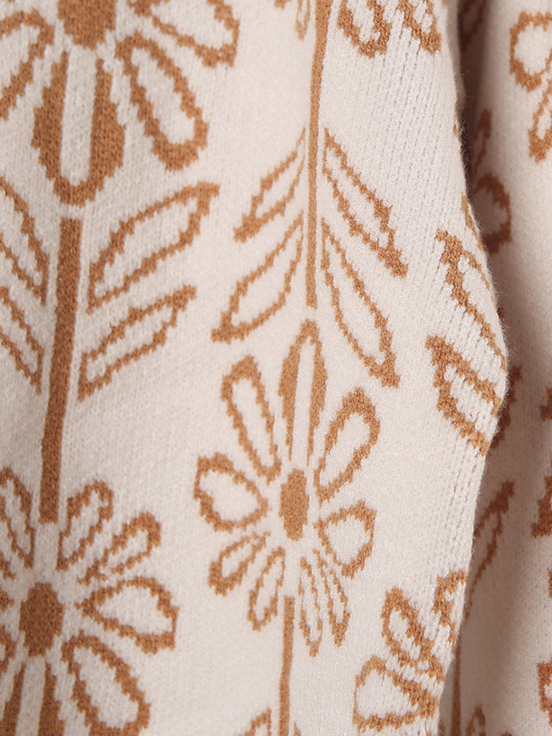 Floral Mock Neck Sweater