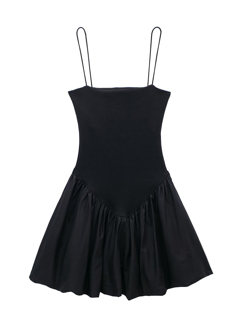Solid Flared Hem Mini Cami Dress