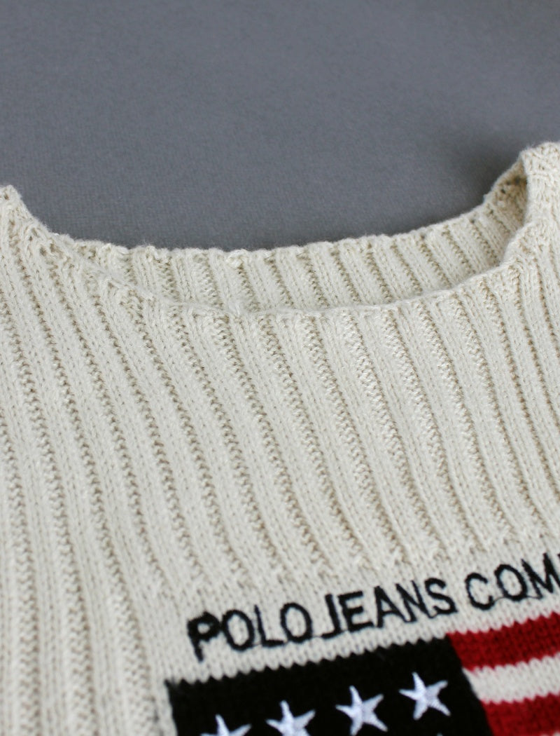 Knit Sleeveless Flag Graphic Top
