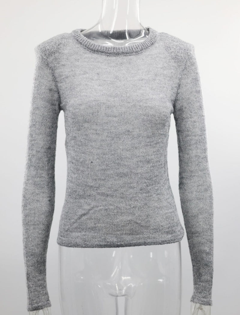 Sheer Fuzzy Knit Pullover