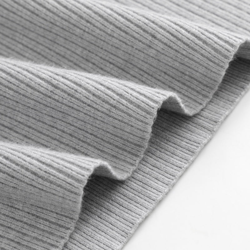 Ribbed High Neck Basic Sweater