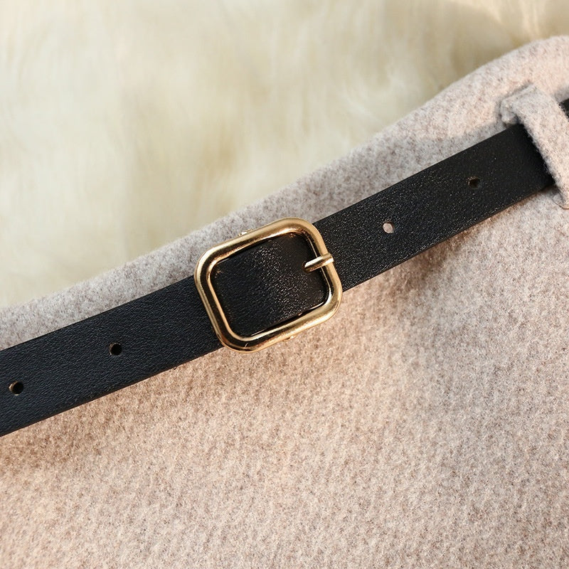 High-Waisted Belted A-Line Skirts