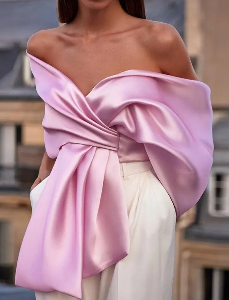 Off-Shoulder Ruched Wrap Top