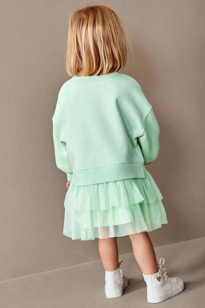 Snow Print Tulle Layered Dress (Kids)