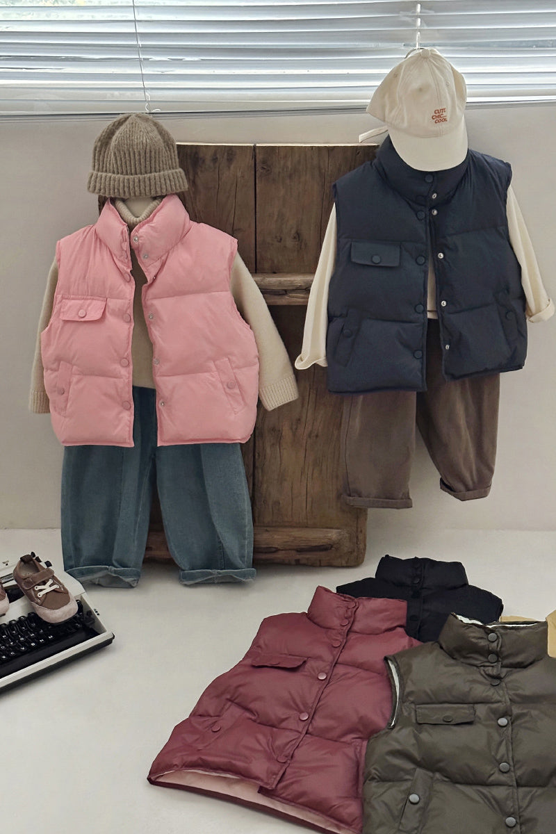 Buttoned Quilted Vest (Kids)