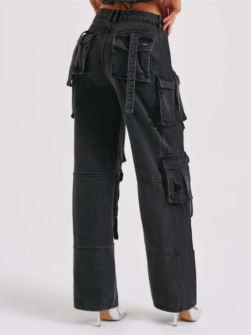 Low-Rise Cargo Jeans