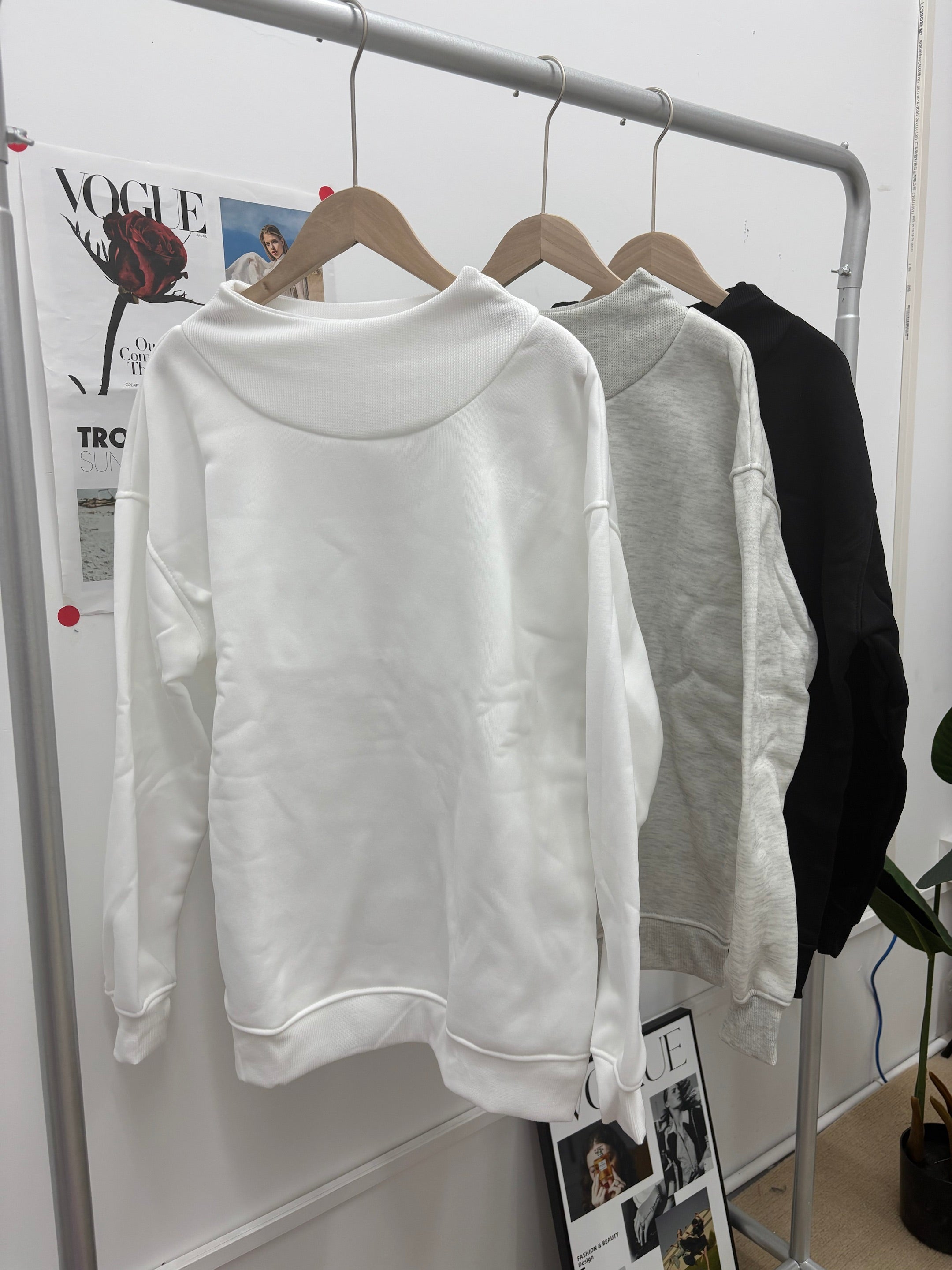 Mock Neck Oversized Pullover