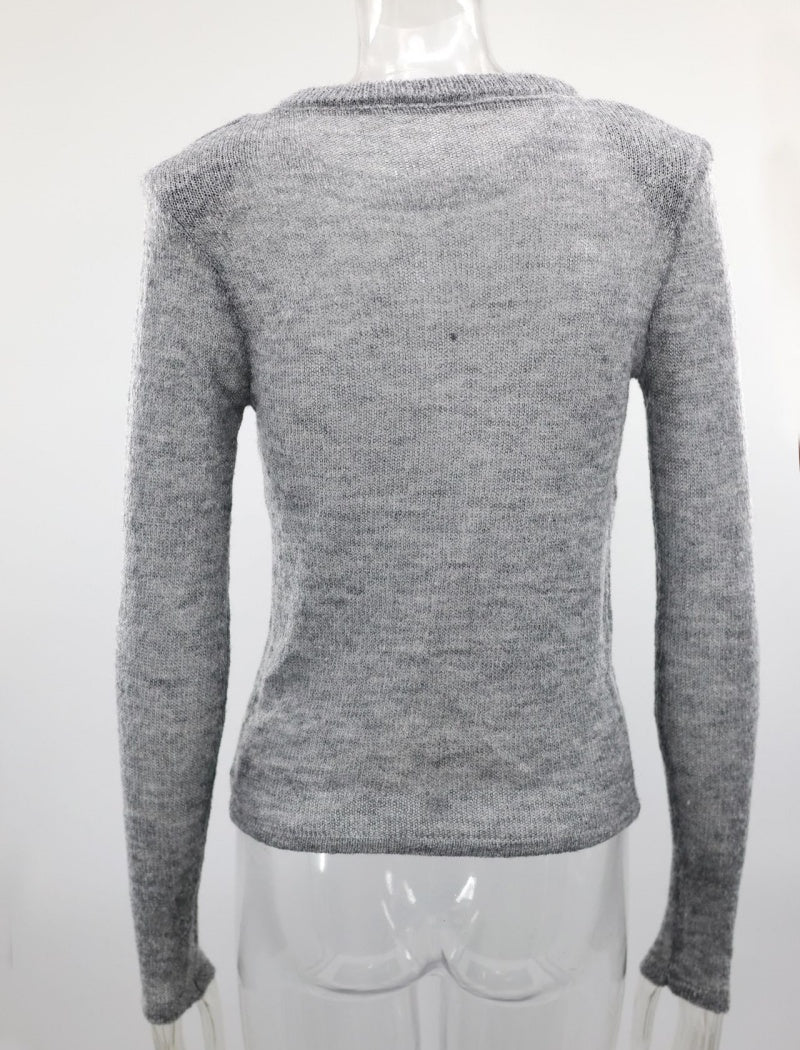 Sheer Fuzzy Knit Pullover