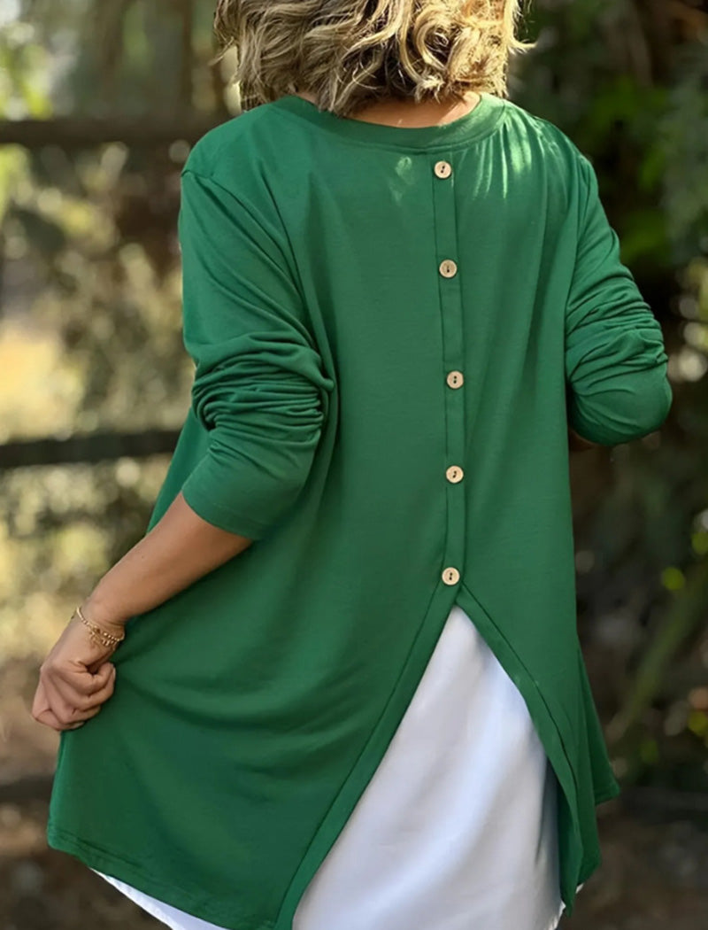 Layered Back Button-Down Top